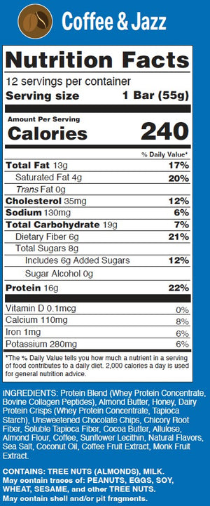 Coffee & Jazz protein bar by Adam's Bar — doctor-designed for GLP-1 users