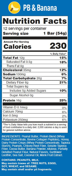 PB & Banana protein bar by Adam's Bar — doctor-designed for GLP-1 users