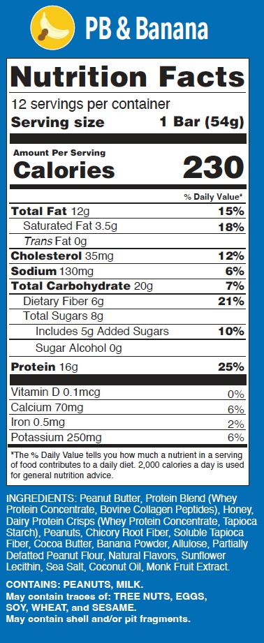 PB & Banana protein bar by Adam's Bar — doctor-designed for GLP-1 users